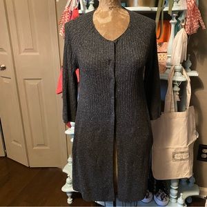 EILEEN FISHER 100% Silk Long Cardigan Size XS